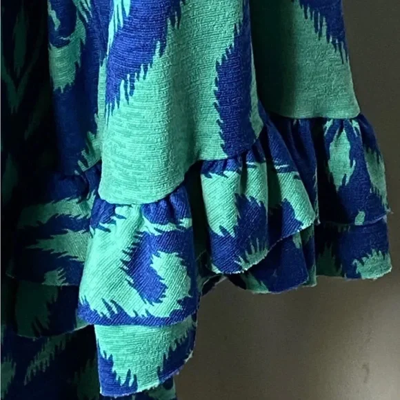 Lily pad Women Tunic Top Blouse Top Blue Teal Size medium 3/4 Sleeve G - Picture 5 of 11